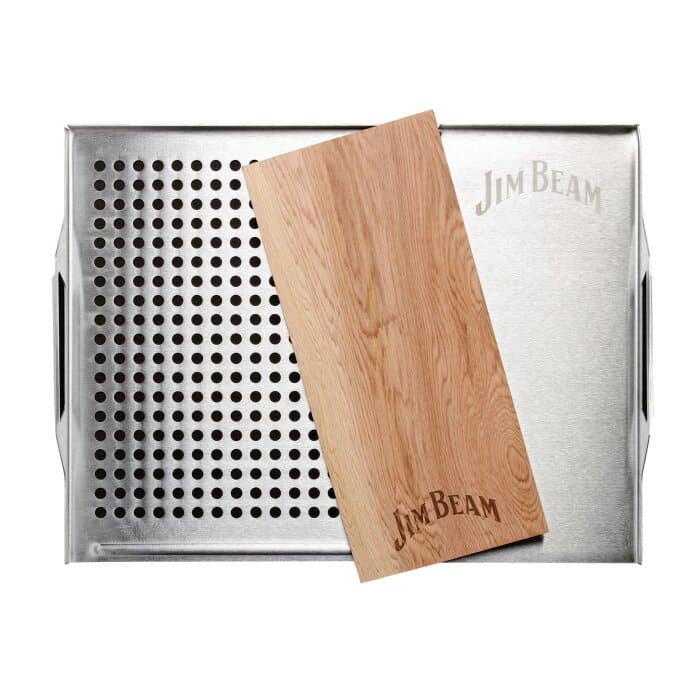 Jim Beam Parrila Acero Inox Con Tabla De Cedro Jb0162