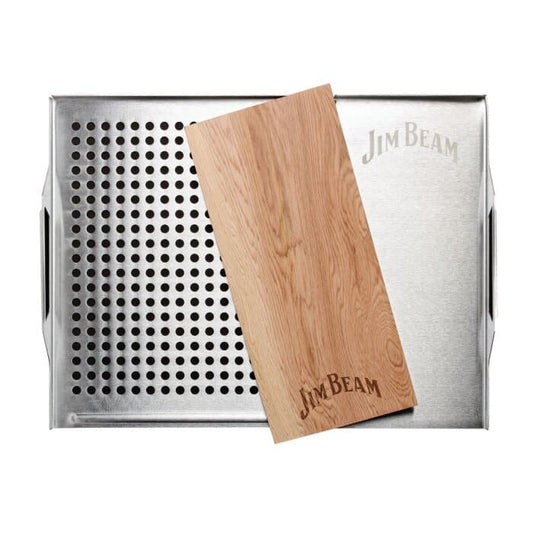 Jim Beam Parrila Acero Inox Con Tabla De Cedro Jb0162