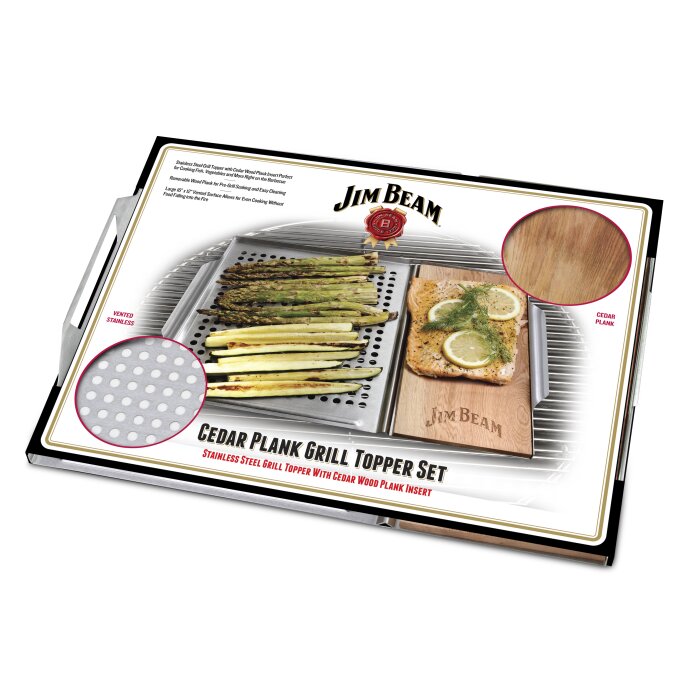 Jim Beam Parrila Acero Inox Con Tabla De Cedro Jb0162