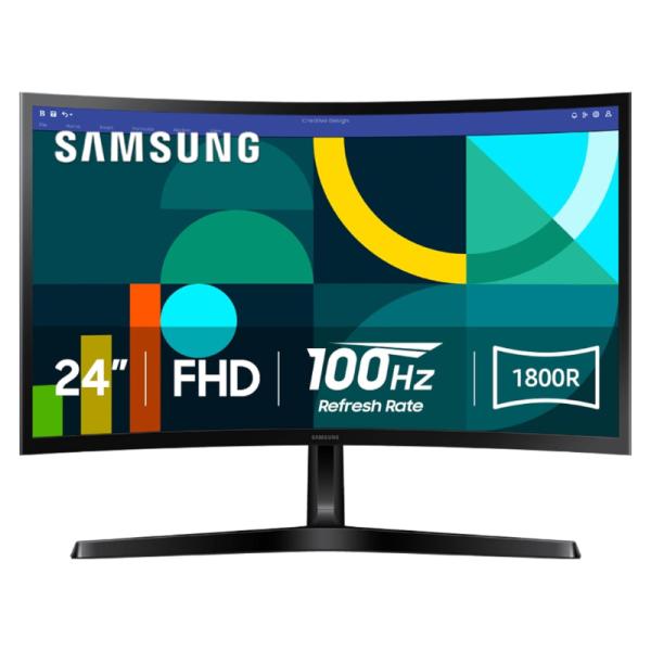 MONITOR SAMSUNG ESSENTIAL S3 24" CURVO 1920 X 1080 100HZ FHD HDMI Y D-SUB LS24D366GANXZA