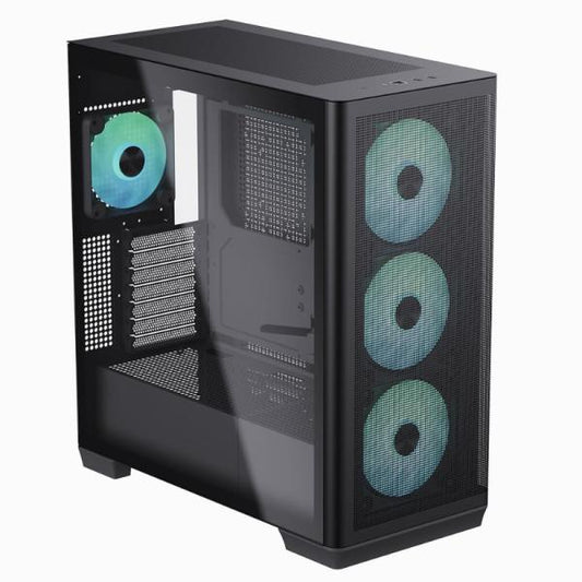 CASE RGB APNX C1-R-BK-V1 TORRE MEDIA ACERO 3 ABANICOS FRONTALES Y 1 ABANICO TRASERO APCM-CR01243.11