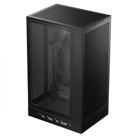 CASE DEEPCOOL CH270 DIGITAL MINI TOWER SIN VENTILACIÓN INCLUIDA CON VIDRIO LATERAL Y MALLA FRONTAL R-CH270-BKNDM0-G-1