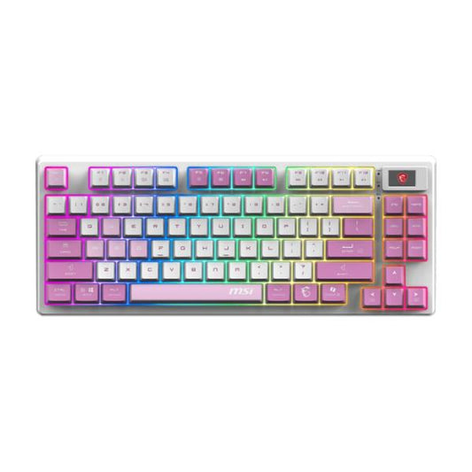 TECLADO GAMING RGB MSI FORGE GK600 TKL W VIOLET US MECÁNICO INALÁMBRICO BLUETOOTH / 2.4 GHZ INGLÉS S11-43CEQ01-HH9