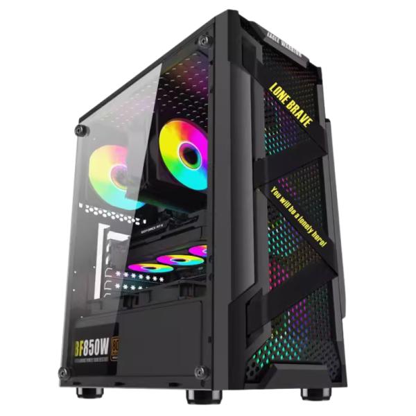 CASE RGB EAGLE WARRIOR CG01Q8RA003C VENTILADORES ARGB 3 DE 120MM VIDRIO TEMPLADO CON FUENTE DE PODER FCF2LAW5001C