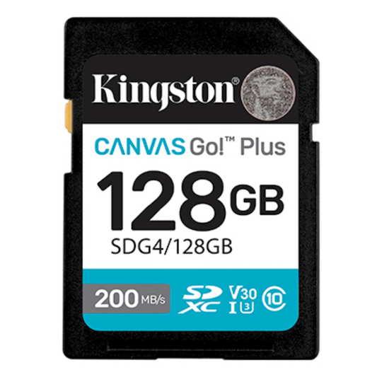 MEMORIA MICRO SDXC KINGSTON SDG4/128GB CANVAS GO PLUS GEN 4 200 MB/S PARA CAMARAS