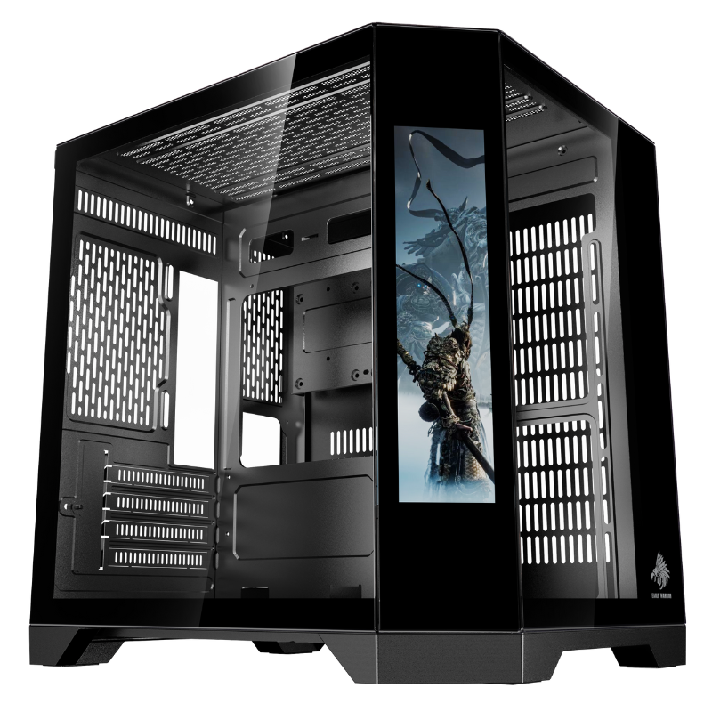 CASE EAGLE WARRIOR CG01KVRA001C MINI TOWER SIN VENTILACION INCLUIDA CON VIDRIO TEMPLADO LATERAL SIN FUENTE CON PANTALLA DE 9.16"