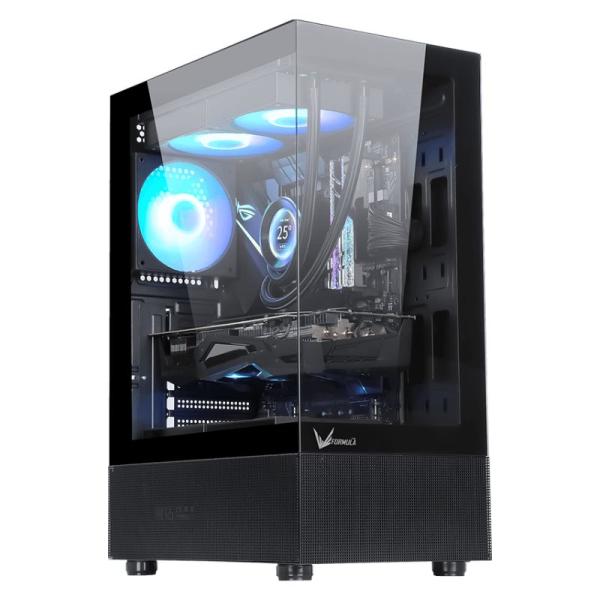 CASE RGB FORMULA V LINE CRYSTAL Z1+ BLACK AR MID TOWER VENTILADORES 3 DE 120MM CON VIDRIO FRONTAL Y LATERAL 4711401663171