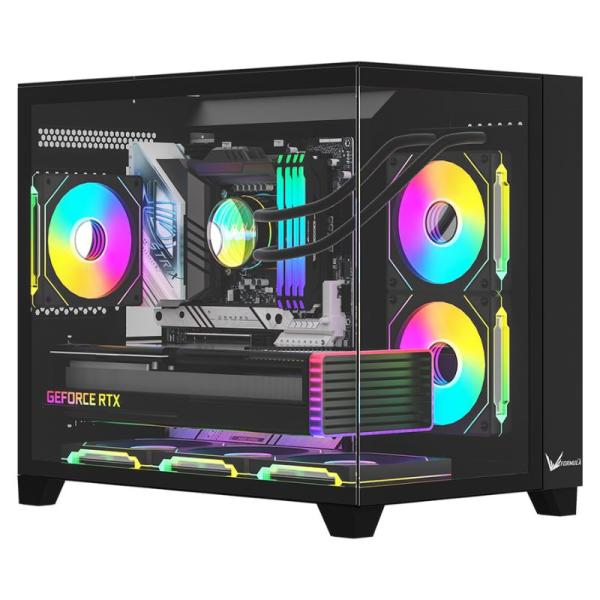 CASE ARGB FORMULA V LINE CRYSTAL Z9ML FLOE BLACK MID TOWER VENTILADORES 6 DE 120MM CON VIDRIO LATERAL Y FRONTAL 4711401660910