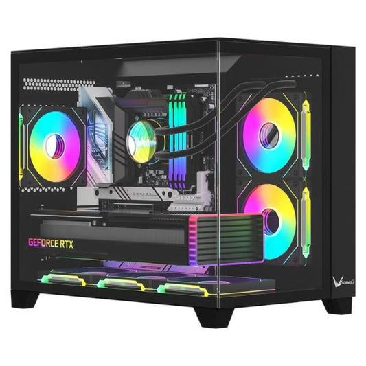 CASE ARGB FORMULA V LINE CRYSTAL Z9ML FLOE BLACK MID TOWER VENTILADORES 6 DE 120MM CON VIDRIO LATERAL Y FRONTAL 4711401660910