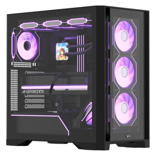 CASE ARGB FORMULA V AIR POWER G8 FLOE BLACK MID TOWER VENTILADORES 5 DE 120 MM CON MALLA FRONTAL Y VIDRIO LATERAL 4711401663935