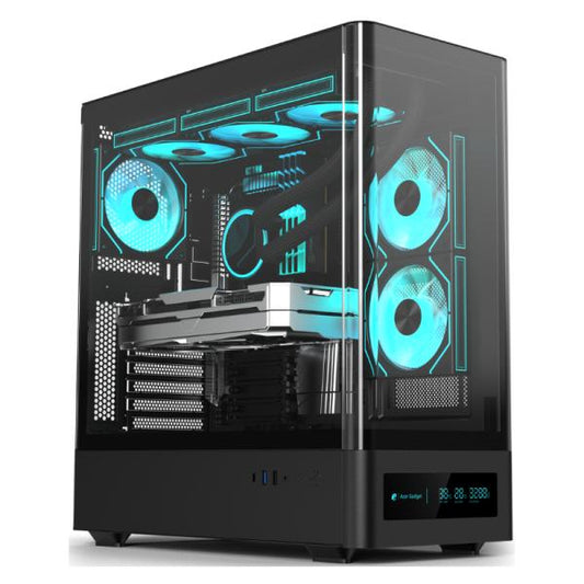 CASE EAGLE WARRIOR CG01YKRA001C MID TOWER SIN VENTILACION INCLUIDA CON VIDRIO TEMPLADO SIN FUENTE CON PANTALLA DE 7.2"