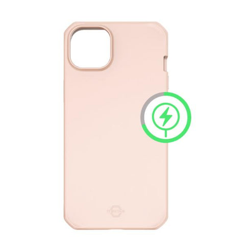 ITSKINS CASE FOR APPLE IPHONE 14 / 13 ( 6.1" ) HYBRID R // SILK COMPATIBLE WITH MAGSAFE shown in light pink