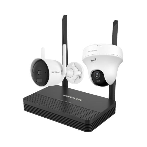 KIT DE CÁMARAS WIFI HIKVISION NKS4245WBTH 4 MP BALA + 5 MP TORRETA 2.8 MM DUAL LIGHT NVS 4 CANALES