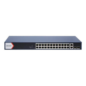 SWITCH HIKVISION DS-3E1528P-EI/M 24 PUERTOS GIGABIT POE 2 RJ45 2 FIBRA ADMINISTRABLE