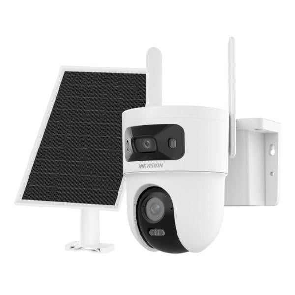 CÁMARA PT DUAL 4G SOLAR HIKVISION DS-2CFSP8-D/4G 4MP 2.8MM + 4MM IR LUZ BLANCA AUDIO BIDIRECCIONAL