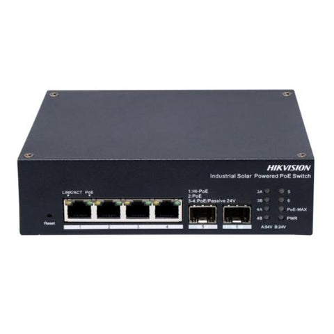 SWITCH HIKVISION DS-3T1506HP-EI-UPS 4 PUERTOS GIGABIT POE 2 SFP ADMINISTRABLE
