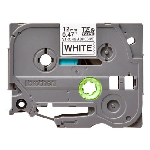 CINTA INDUSTRIAL BROTHER TZES231G 12MM X 8M NEGRO SOBRE BLANCO EXTRA FUERTE