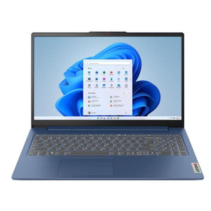 Laptop Lenovo ideapad slim 3 ingles 15.6 pulg AMD Ryzen 5 40 8GB RAM 512GB SSD 82XQ012HUS azul