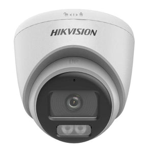 CÁMARA TURret HIKVISION DS-2CE72KF0T-LFS 3K 5MP COLORVU SMART HYBRID LIGHT IR 40M AUDIO IP67 2.8MM BLANCA