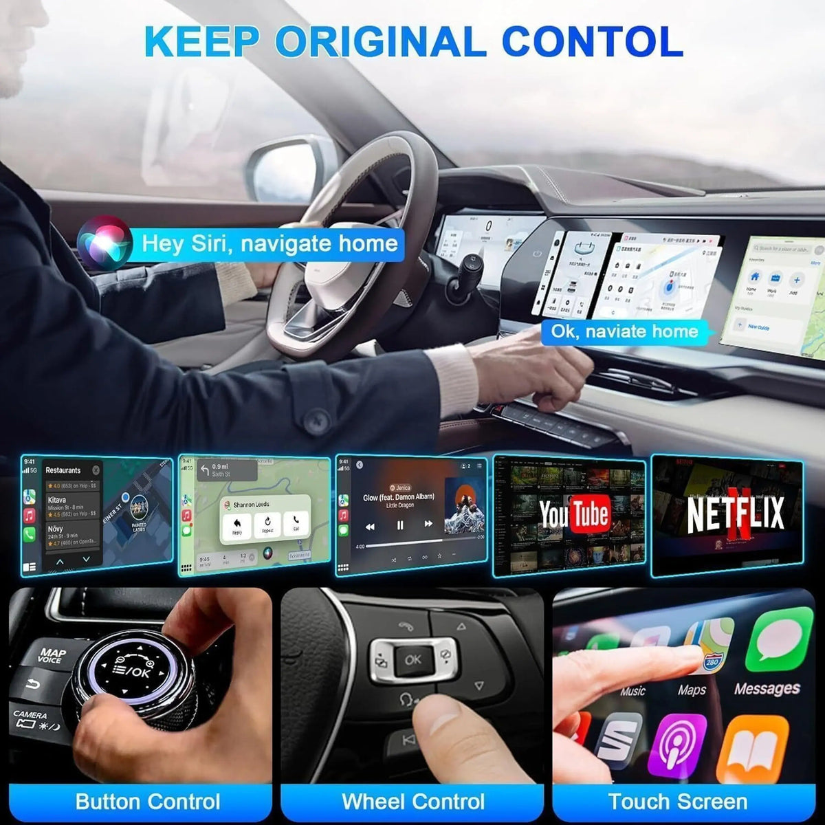 Car Video Box Dual WiFi  CarPlay & Android Auto Inalámbrico - Dongle