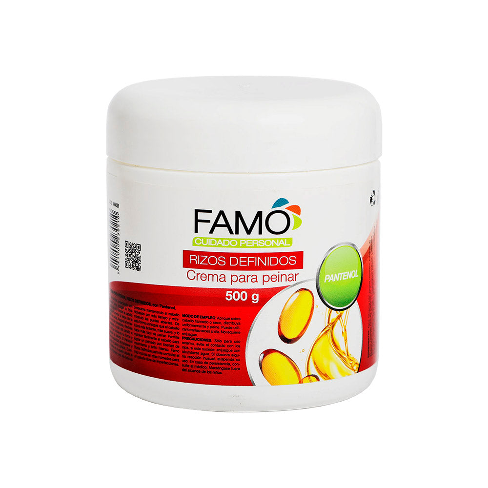 CREMA PARA PEINAR RIZOS DEFINIDOS FAMO CURL HAIR 500 G CON PANTENOL