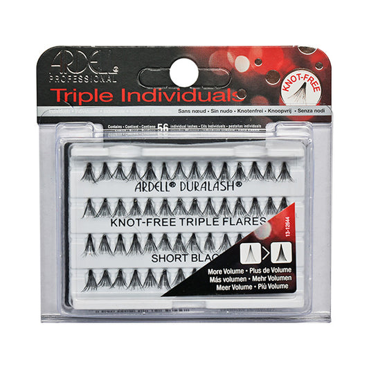 Pestañas Triple Individ Corta Negra