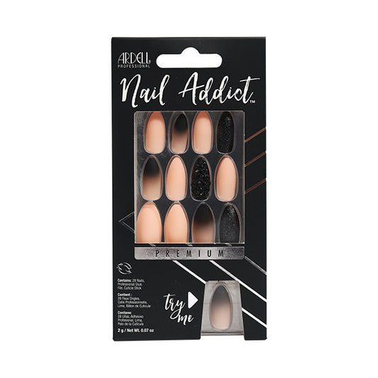 NAIL ADICT  BLACK STUD Y PINK OMBRE