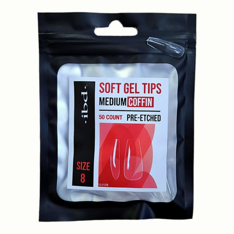 SOFT GEL TIPS MEDIUM COFFIN 8