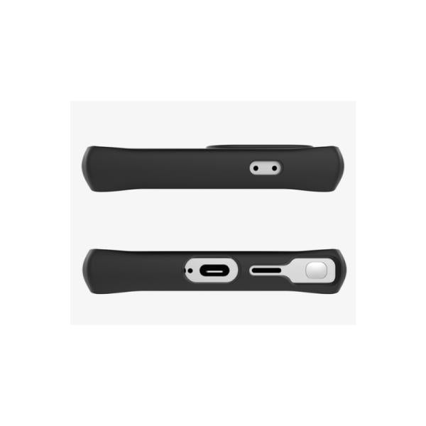 ITSKINS CASE FOR SAMSUMG S24 ULTRA BALLISTIC//NYLON BLACK COMPATIBLE WITH MAGSAFE, side view showing design and ports