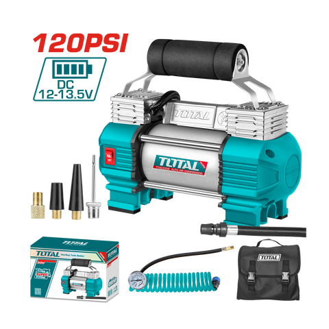 HE/INFLADOR PARA AUTO TOTAL 12V 120PSI C/ MANGUERA TTAC2506