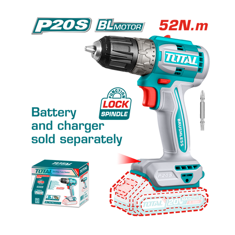 HE/TALADRO TOTAL 20V 3/8" 52NM S/BAT TDLI204531