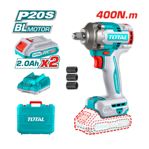 He/pistola impacto total 1/2 20v 400nm con 2 baterías utiwli2040 utiwli2045