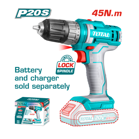 HE/TALADRO TOTAL 20V 3/8" 45NM S/BAT TDLI200515
