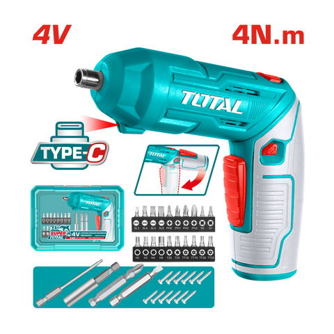 HE/DESATORNILLADOR TOTAL 4V 1/4" 25PCS TSDLI04425