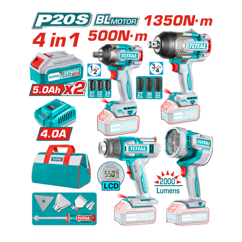 HE/COMBO TOTAL 20V 4PC PIST IMP+PIST CALOR+LINT UTOSLI241293 P