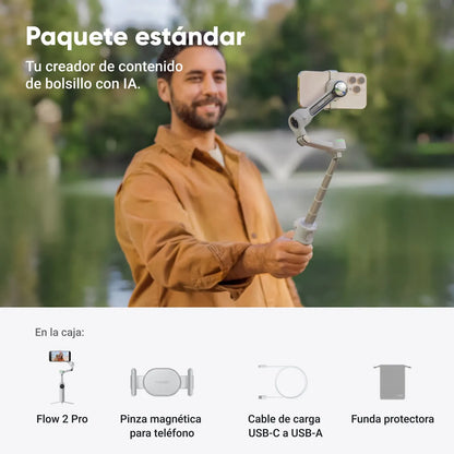 TRIPODE INSTA360 FLOW 2 AI TRACKER BUNDLE WHITE INS-FW2-TCK-WH