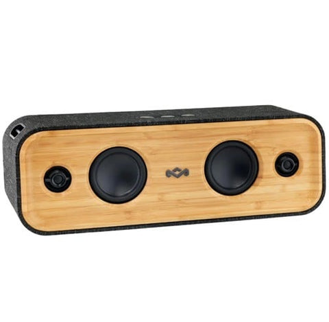 Parlante bluetooth portátil sostenible modelo Get Together XL de diseño negro y detalles de madera, ideal para sonido en espacios amplios.