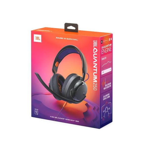 AUDÍFONOS GAMING JBL QUANTUM 250 OVER-EAR ALÁMBRICOS 3.5MM NEGRO
