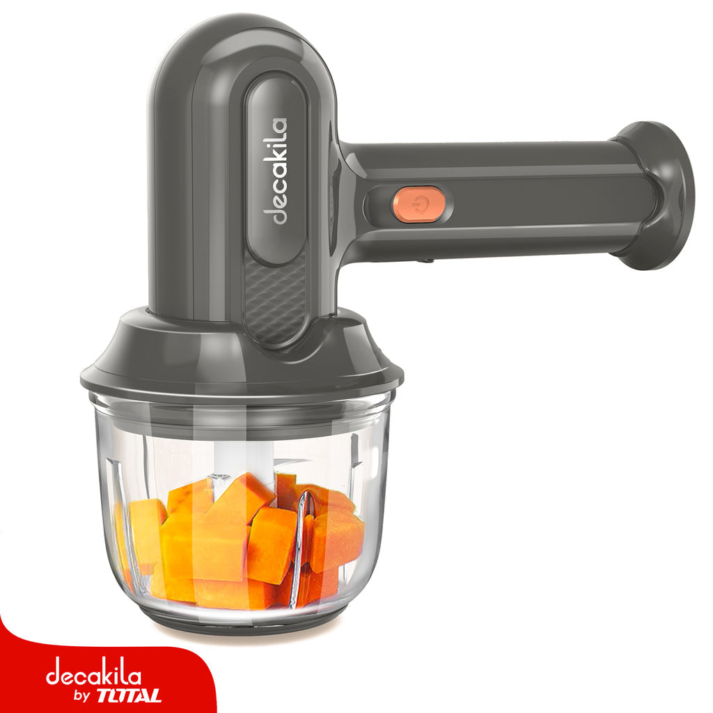 BATIDORA PORTATIL 0.3L 25W KMMX019G Decakila con bol de cristal, color negro, accesorios para mezclar y batir, botónes de control de velocidad.