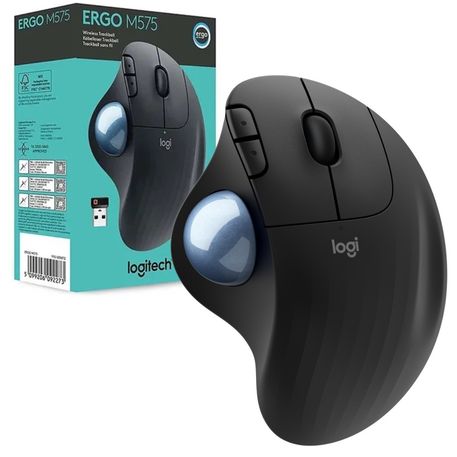 MOUSE LOGITECH ERGO M575S TRACKBALL INALÁMBRICO 5 BOTONES GRIS/NEGRO