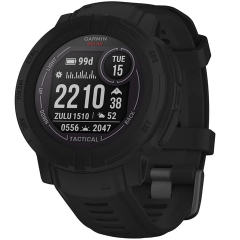 Reloj inteligente GARMIN Instinct® 2 Solar - Tactical Edition Black con carga solar Power Glass y funciones tácticas avanzadas.