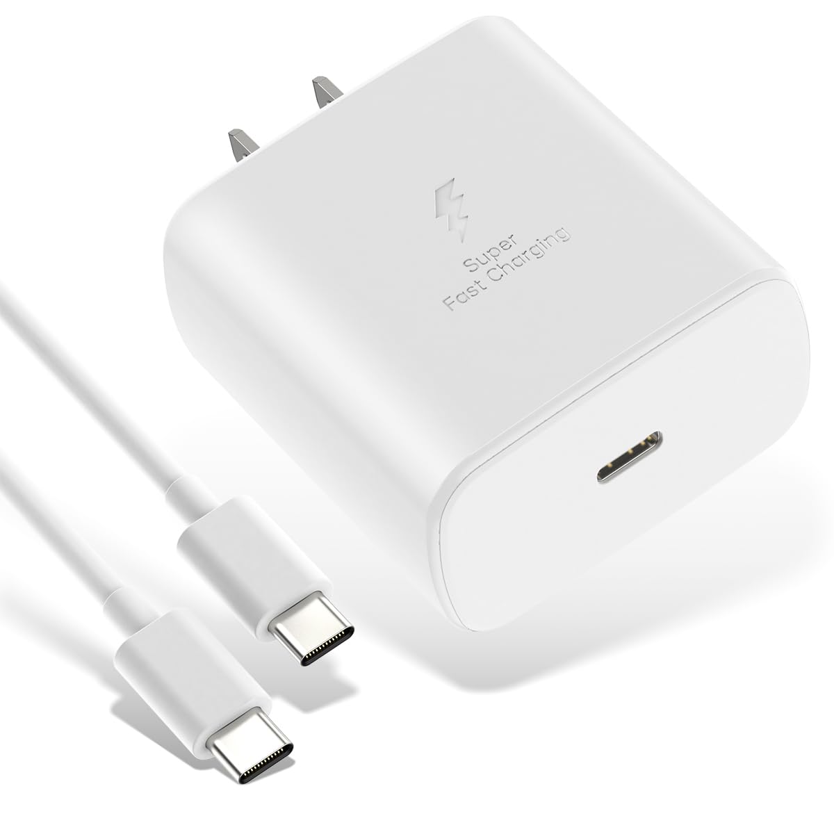 Cargador 45W+ Cable Tipo-C Blanco