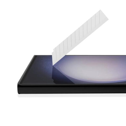 ITSKINS SUPREME // GLASS WITH ECO-FRIENDLY ALIGNMENT TOOL shown on a screen edge for precise installation