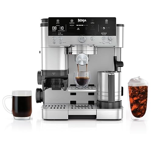 Cafetera espresso LUXE CAFE PREMIER BLK 3 EN 1 NINJA con tecnología Barista Asistida y sistema de microespuma manos libres.