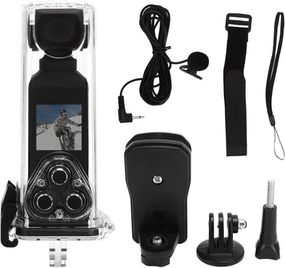 Cámara de acción, 4K HD 16MP 270 ° giratoria pequeña videocámara, cámara deportiva