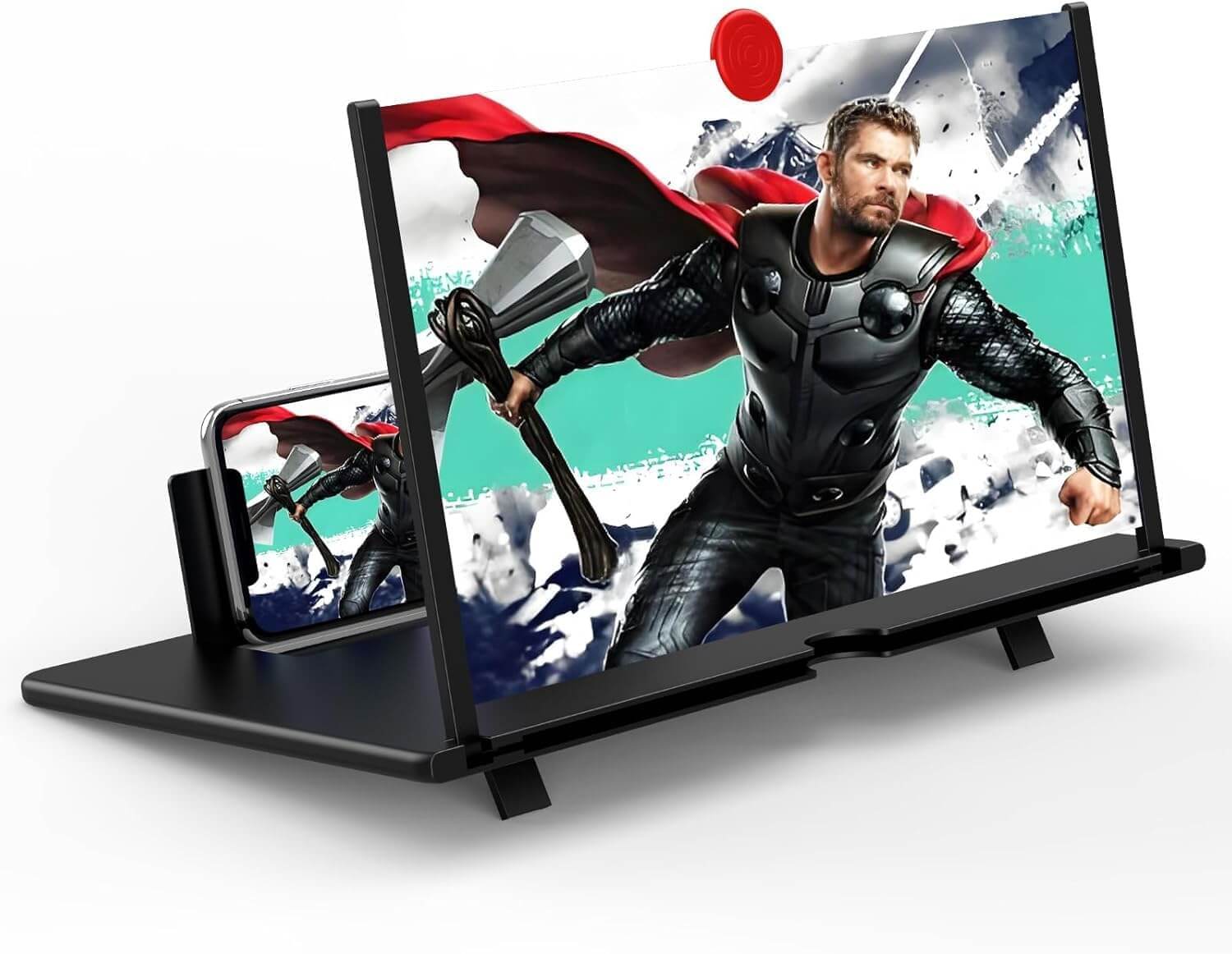 Amplificador de pantalla para celular 18 pulgadas con diseño colorido y funcional para mejorar la experiencia visual.