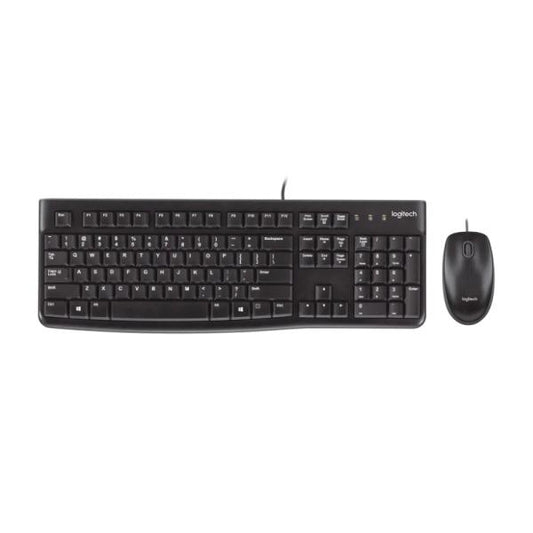 TECLADO Y MOUSE LOGITECH MK120 MEMBRANA ALÁMBRICO USB INGLÉS 920-002565