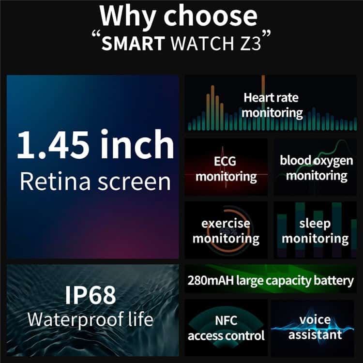 Smartwatch Zordai Z3 Correas De Cuero + Correa Adicional Envío Gratis