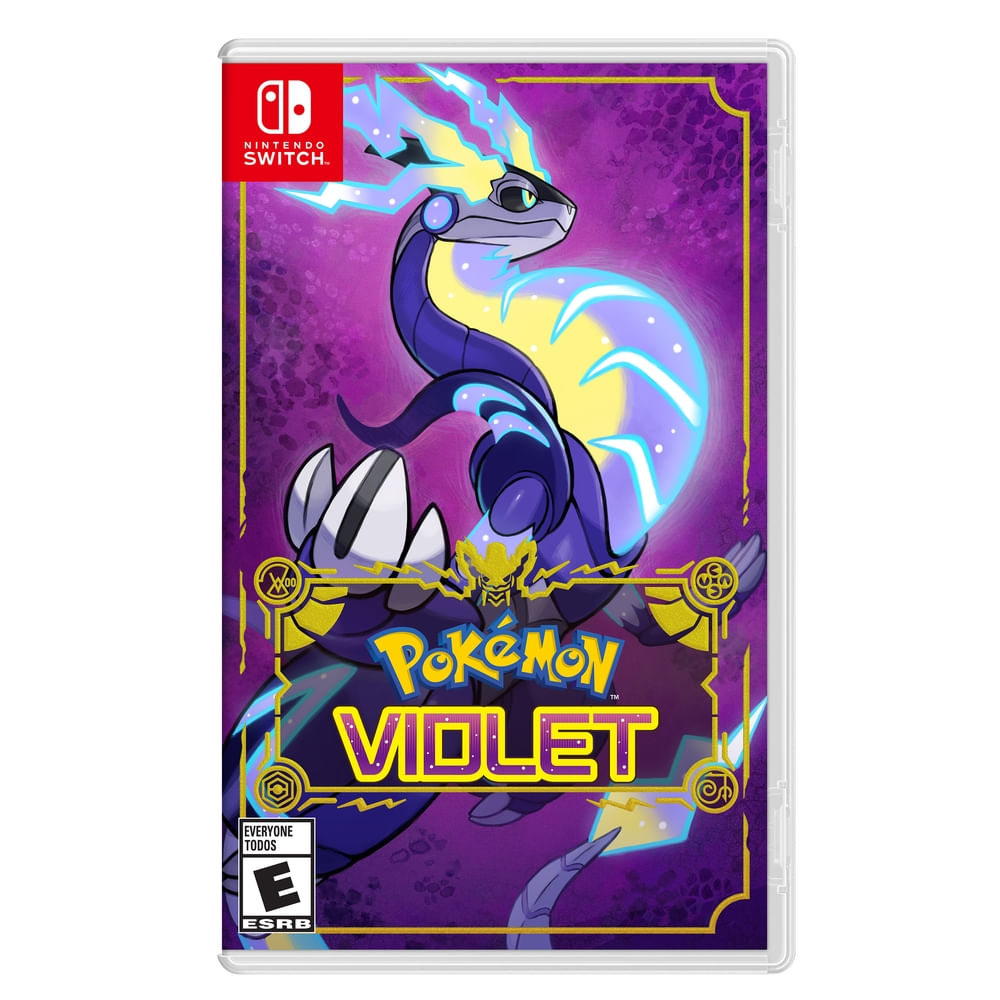 Nintendo Switch game cover for JUEGO POKÉMON VIOLET featuring a dynamic purple design.