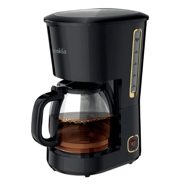 Cafetera negra del SET 3PCS COFFEEMAKER-TOSTADORA-TETERA KUCF005B Decakila para cocina moderna, con capacidad de 12 tazas.